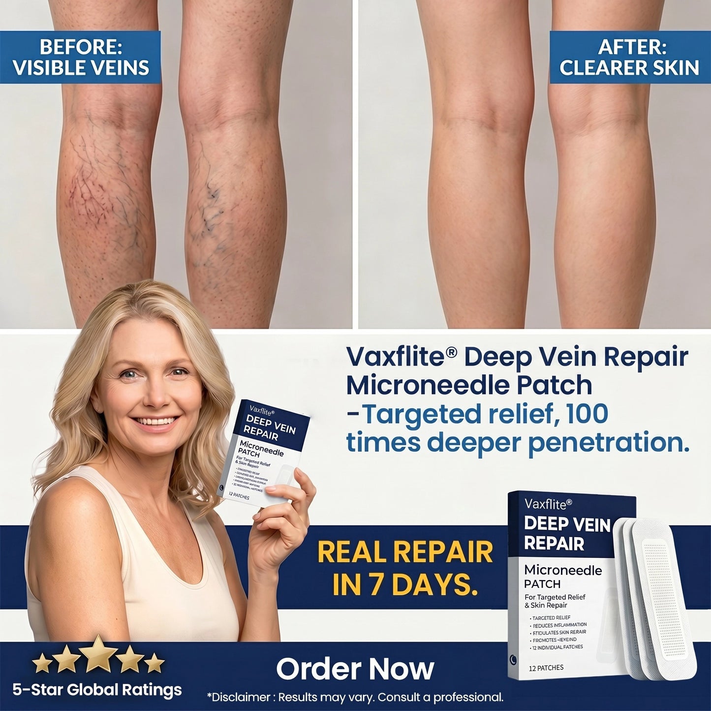 Vaxflite® Deep Vein Repair Microneedle Patch