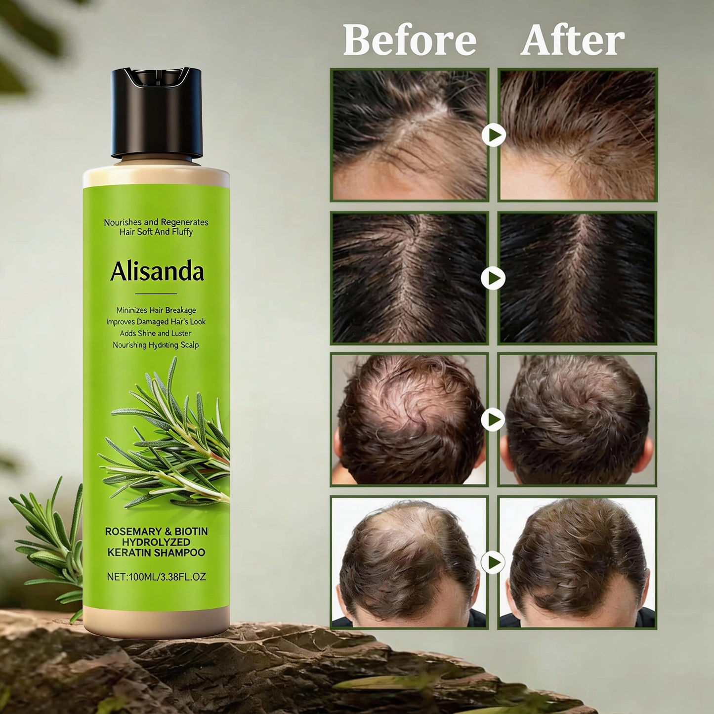 🔥LAST DAY 50% OFF - 🎅Alisanda® Organic Rosemary Hair Growth Shampoo