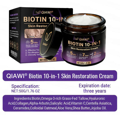 ✨Made and Shipped from USA ✨QIAWI® Biotin 10-in-1 Skin Restoration Cream 🍀
