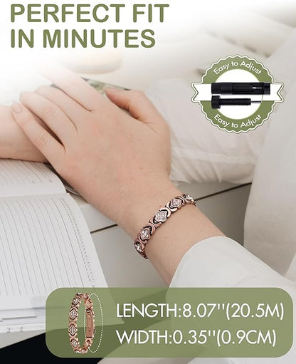 🔥Hot Sale-Copper Bracelets for Women. Pure Copper Magnetic Bracelet with 3800 Gauss Effective Magnets