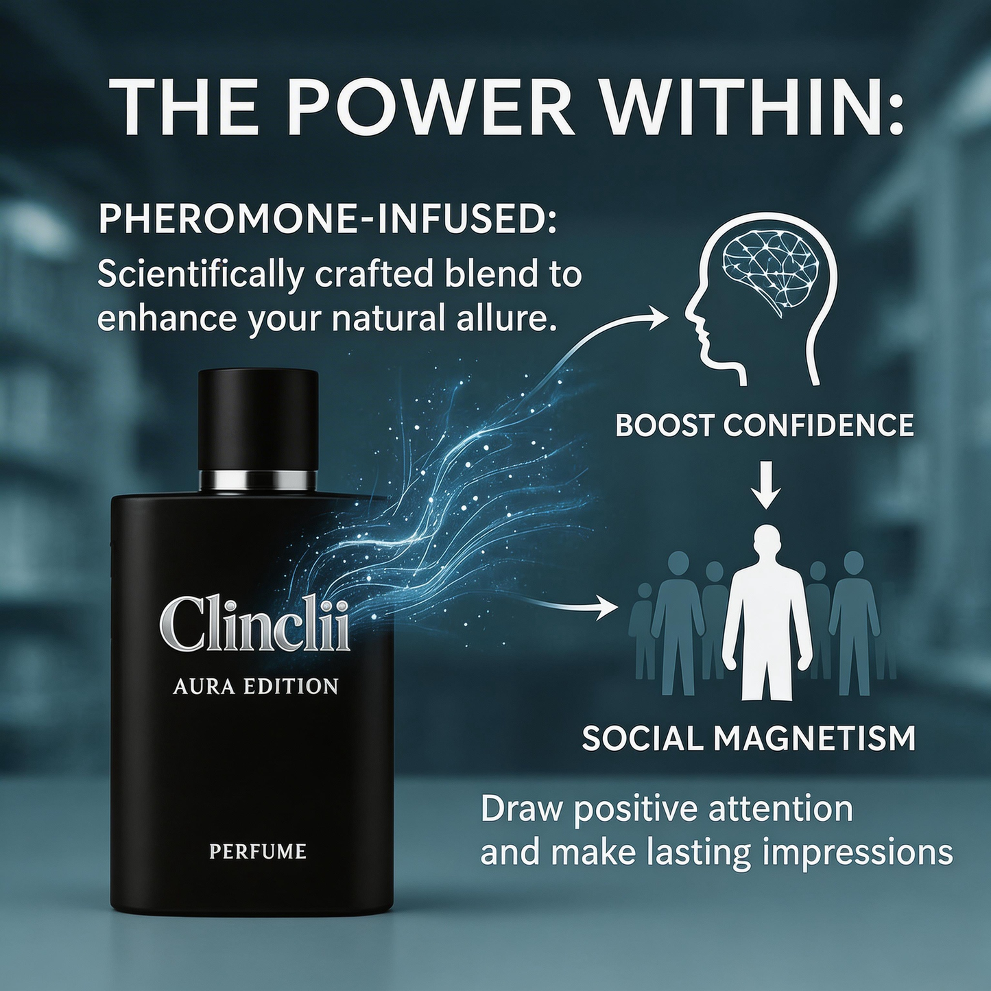 Turn Heads and Ignite Her Desire with Two Sprays of Clinclii Hypnotism Cologne!