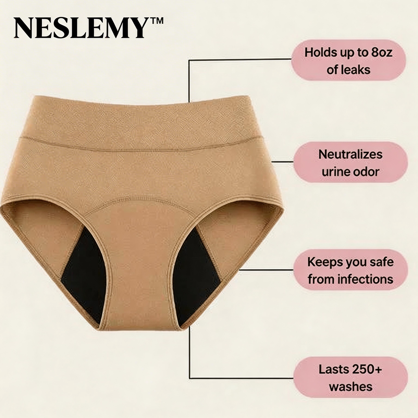💖🌸Last Day 50% OFF|NESLEMY™  100% Leak-Proof Underwear 4-pack